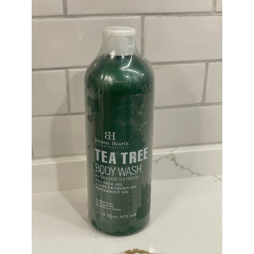 Botanic Hearth Tea Tree Oil Body Wash 16 oz Sea Buckthorn‎ Peppermint New Sealed
